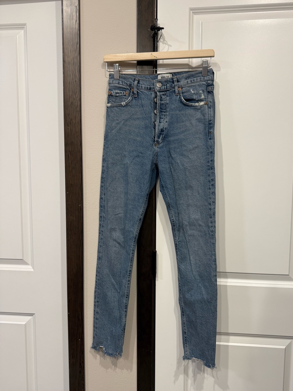 Agolde High-Rise Straight Leg Blue Jeans